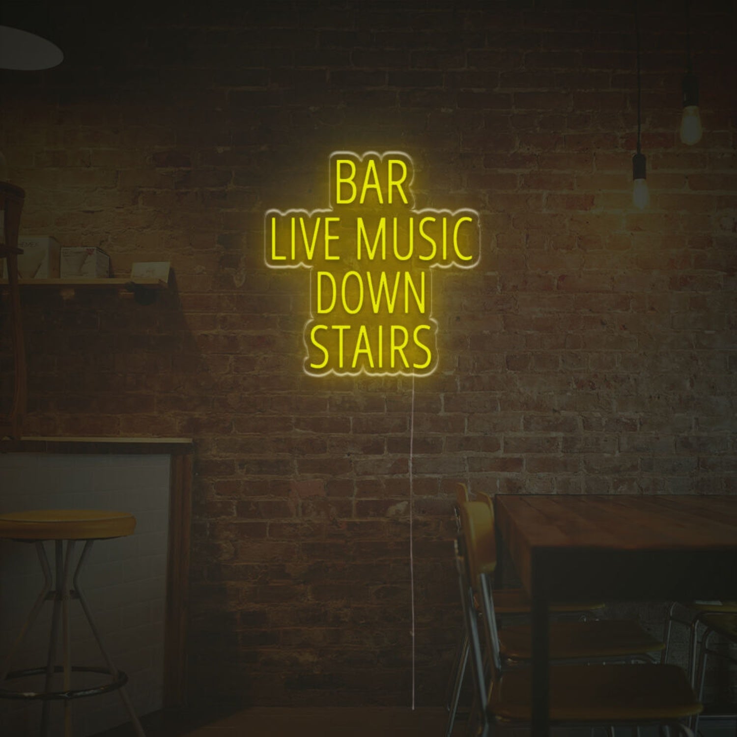 Bar Live Music Down Stairs Led Neon Sign | Shineneon