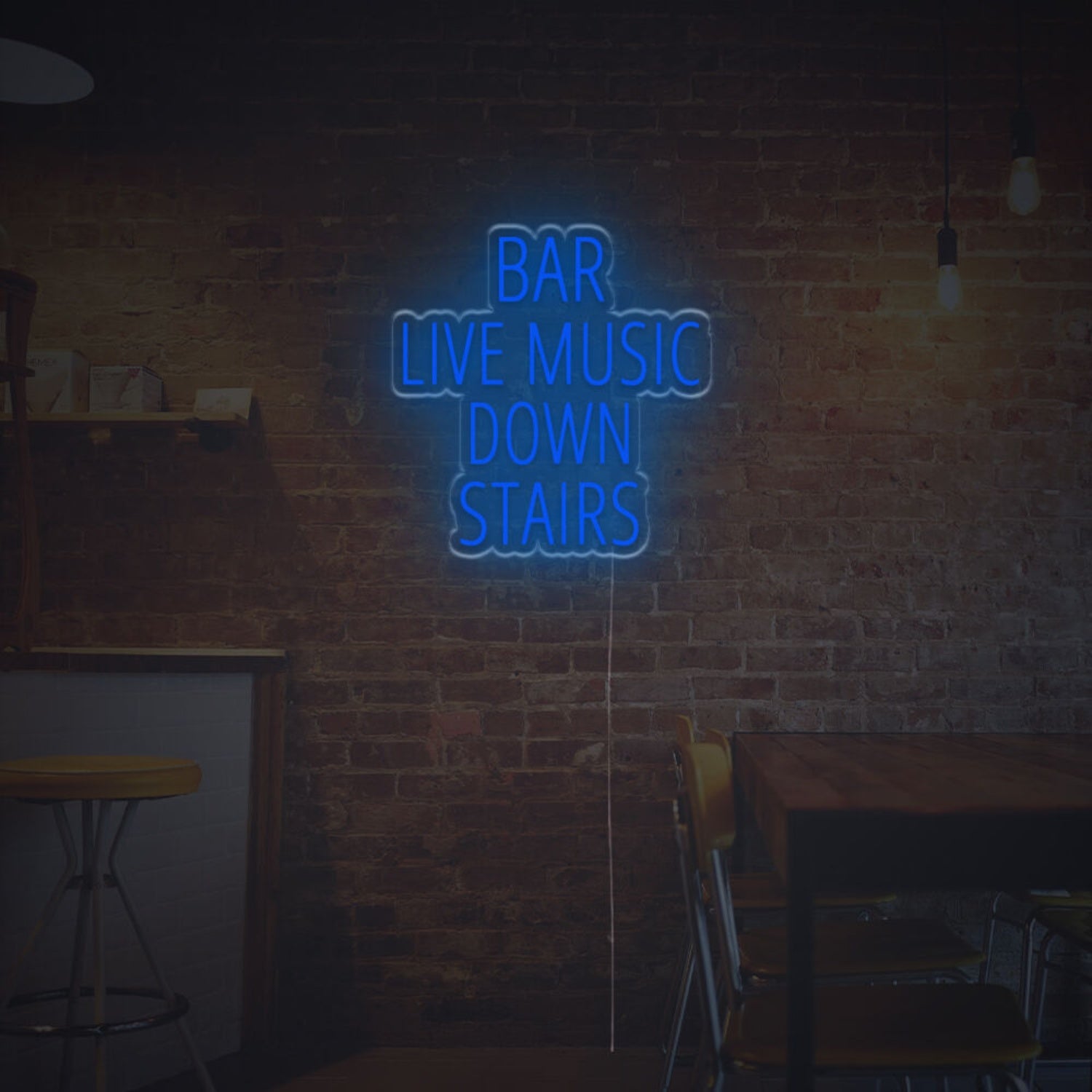 Bar Live Music Down Stairs Led Neon Sign | Shineneon