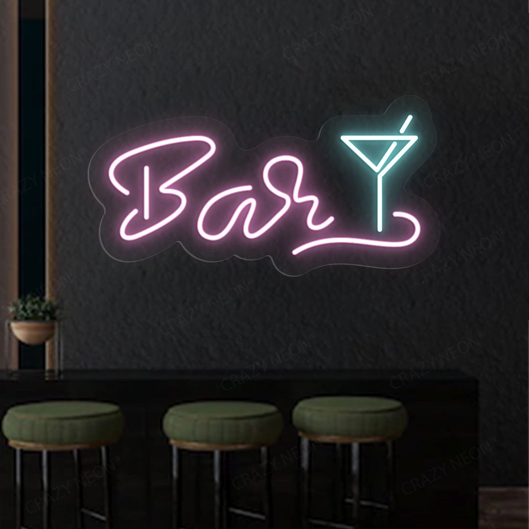Bar Martini Glass Led Neon Sign Multicolour | Shineneon