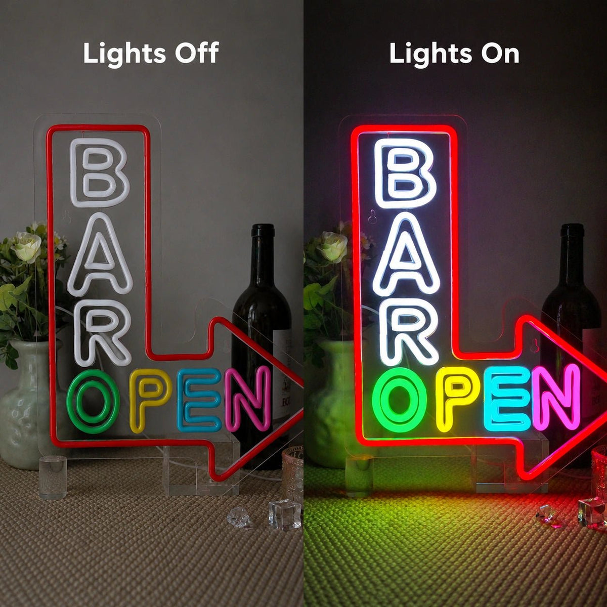 Bar Open Arrow LED Neon Sign - Shineneon