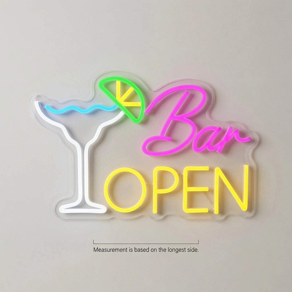 Bar Open Business LED Neon Sign - 04 Size Image