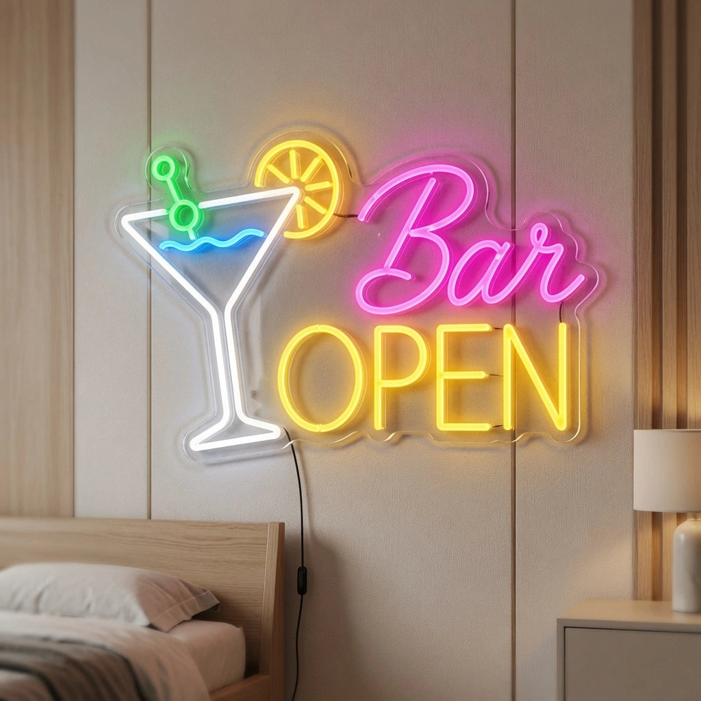 Bar Open LED Neon Sign Home Wall Art - 04 Size Image