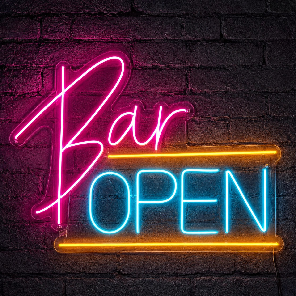 Bar Open LED Neon Sign Wall Art - 01 Original Product Image