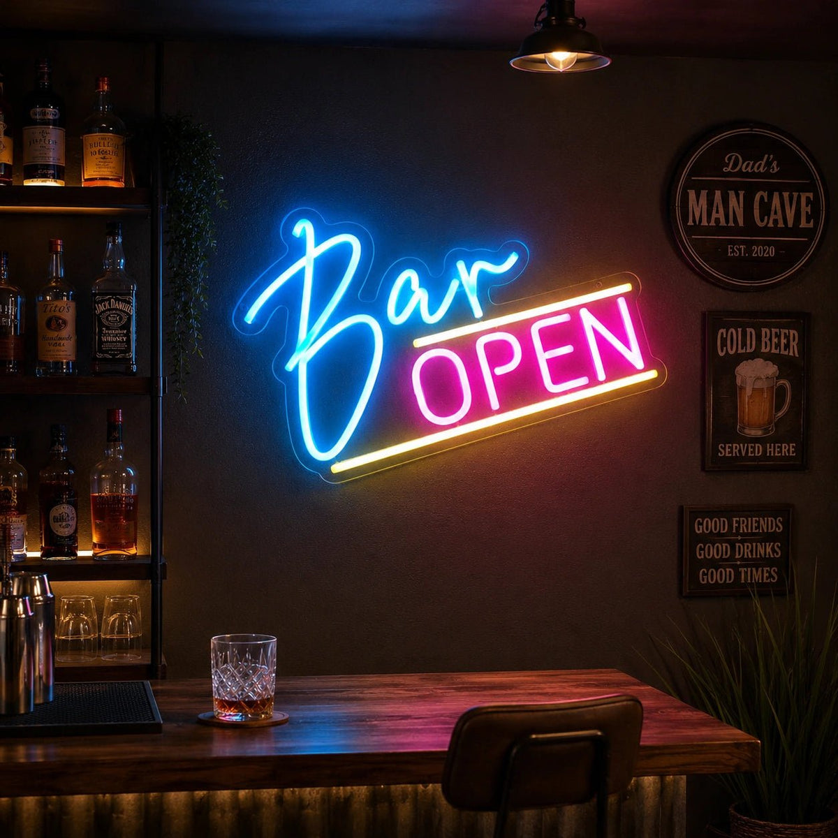 Bar Open Man Cave LED Neon Sign - Shineneon