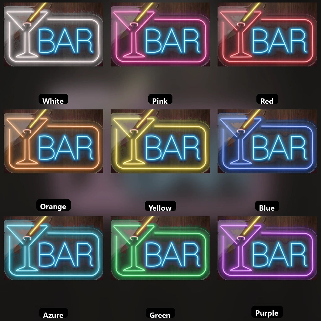 Bar Store Wall Art LED Neon Sign - 05 Color Grid
