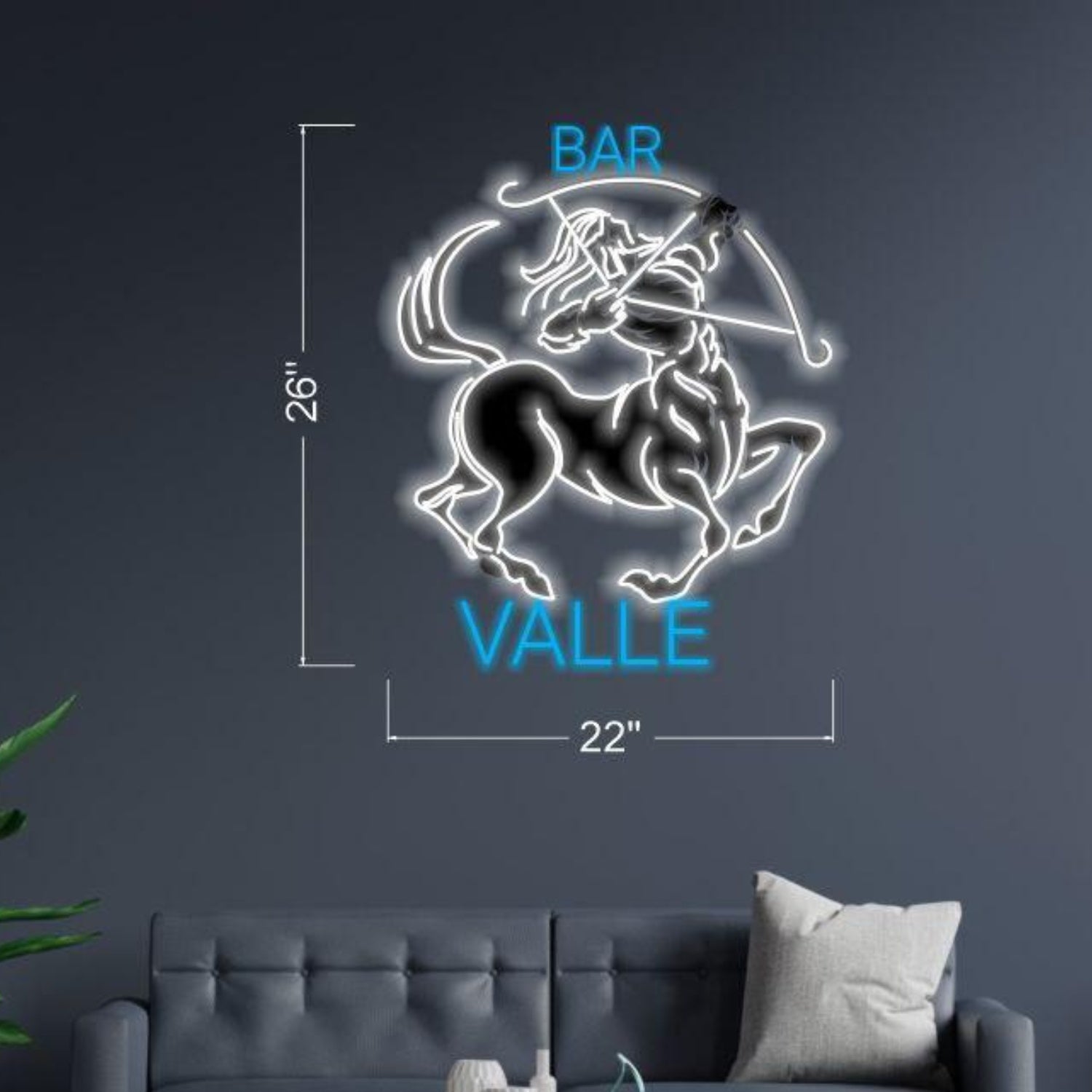 Bar Valley Sagittarius White Blue Led Neon Sign For Modern Indoor Decor | Shineneon
