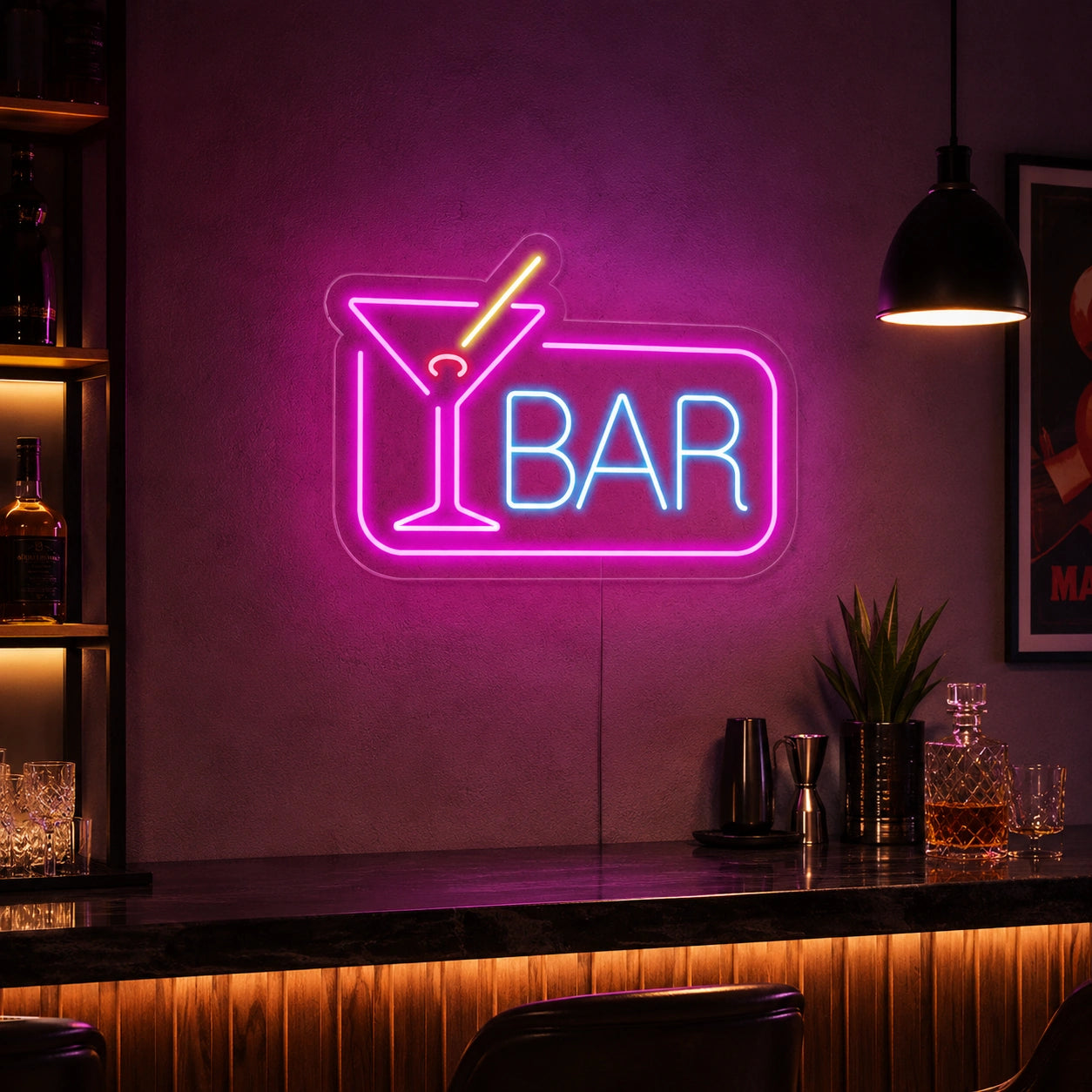Bar Wall Art LED Neon Sign - 03 Real Lifestyle Scene