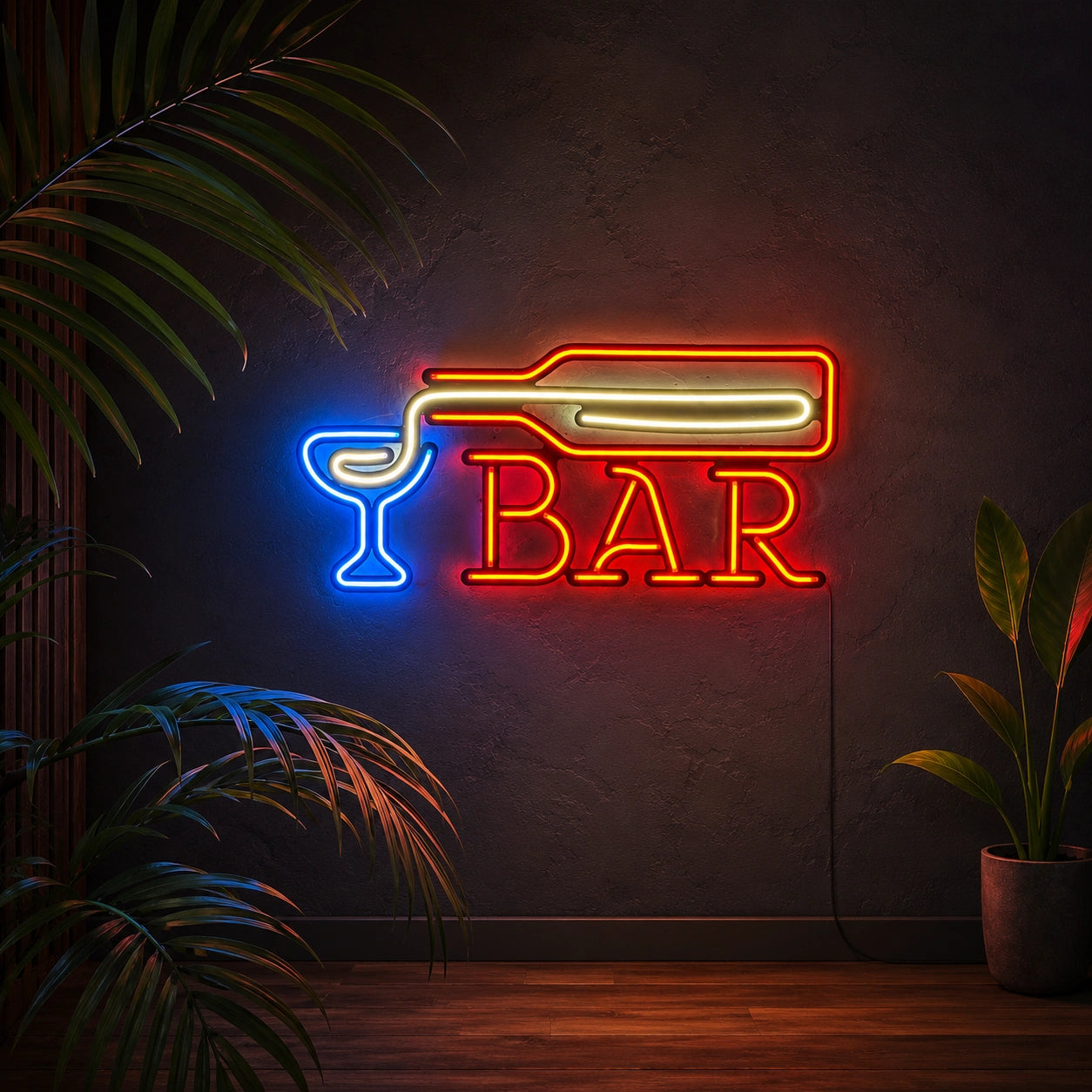 Bar Wine Glass LED Neon Sign - 04 Size Image