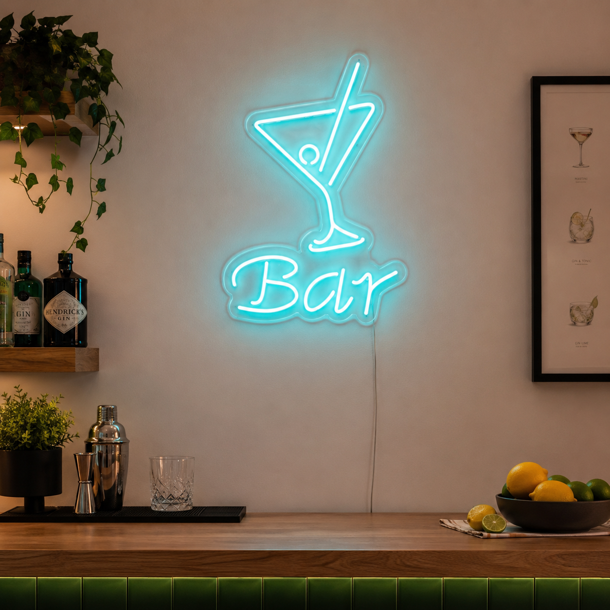 Bar With Drink LED Neon Light Aesthetic Light LED Neon Sign main product image