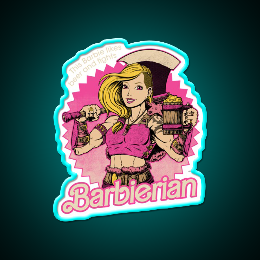 Barbarian Doll Powerful Rpg Doll Beer Bar Decor Led Neon Sign Rgb Color - Size and dimension reference