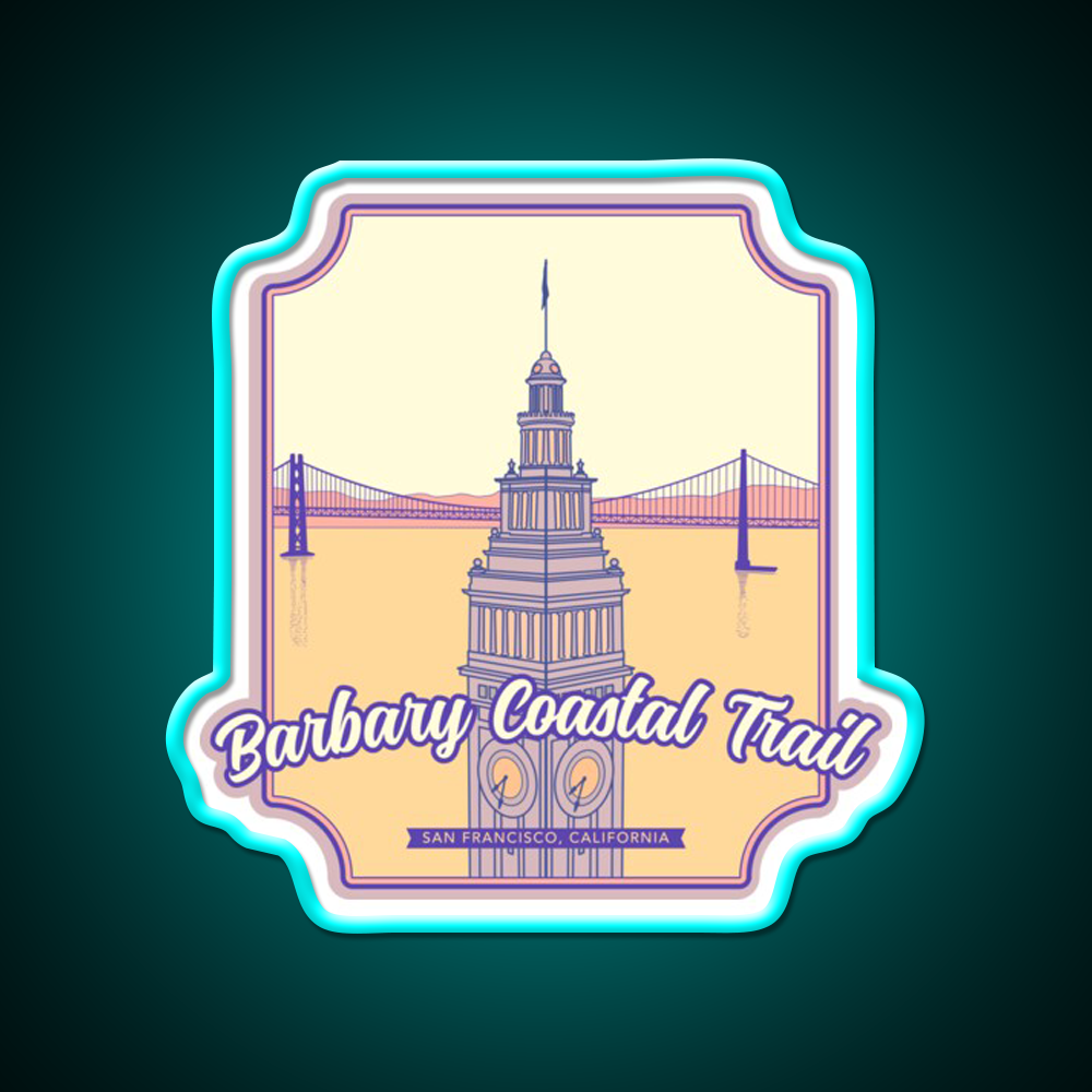 Barbary Coastal Trail San Francisco California Asian Cultural Led Neon Sign Rgb Color - Size and dimension reference