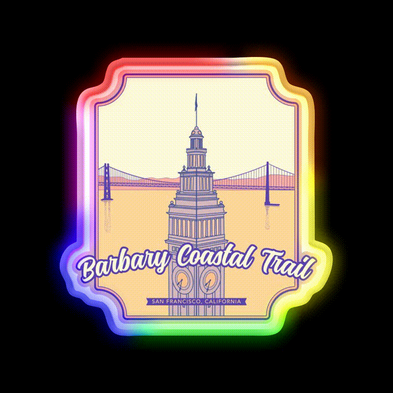 Barbary Coastal Trail San Francisco California Asian Cultural Led Neon Sign Rgb Color - LED neon sign close-up detail