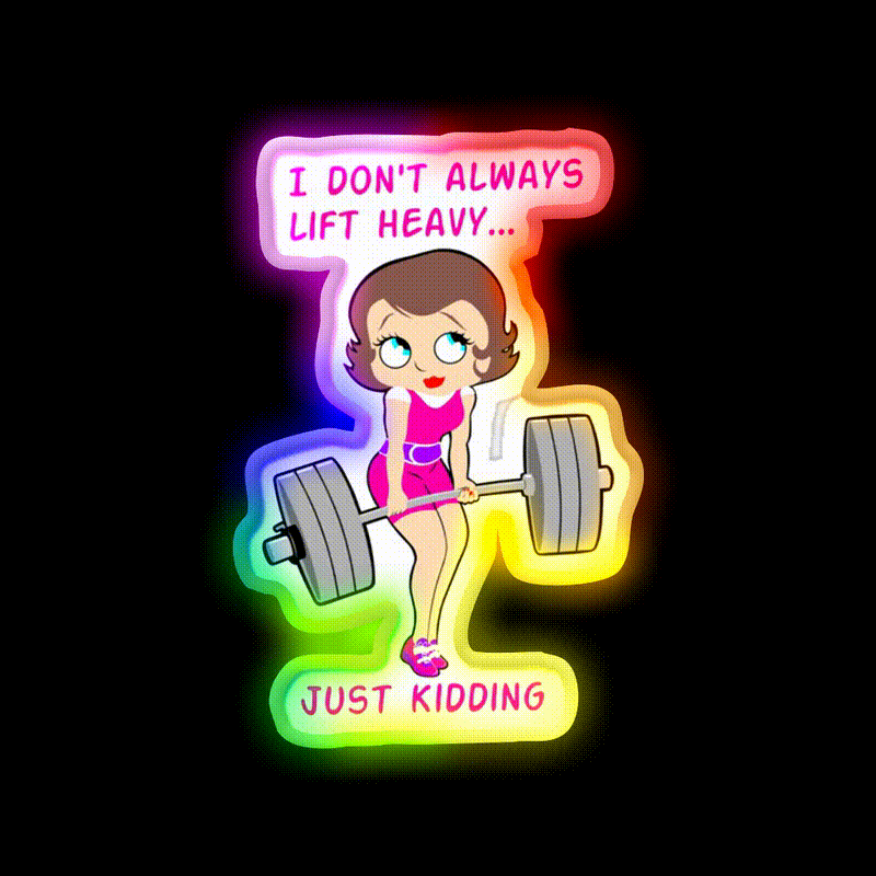 Barbell Girl Girls Who Lift Fitness Girl Gym Fitness Led Neon Sign Rgb Color