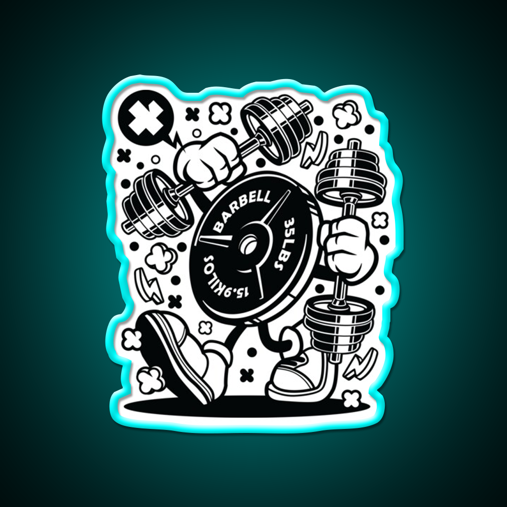 Barbell Pump It Gym Fitness Led Neon Sign Rgb Color