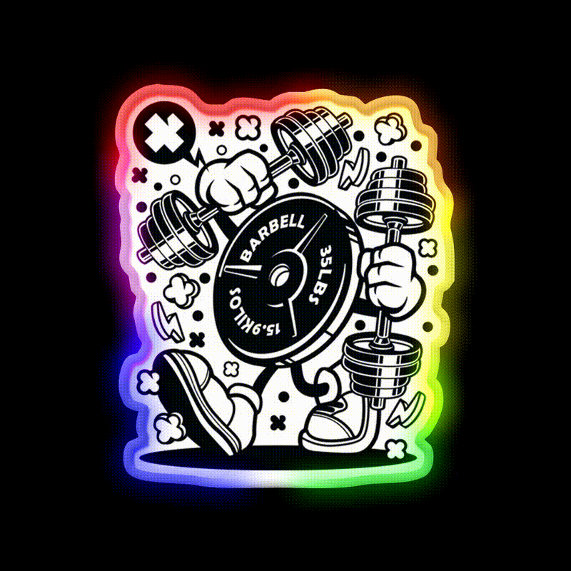 Barbell Pump It Gym Fitness Led Neon Sign Rgb Color