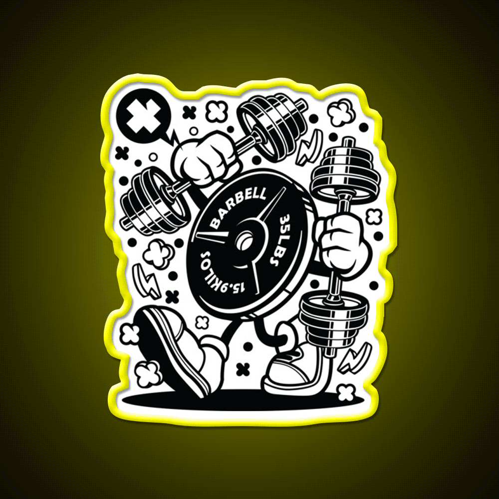 Barbell Pump It Gym Fitness Led Neon Sign Rgb Color