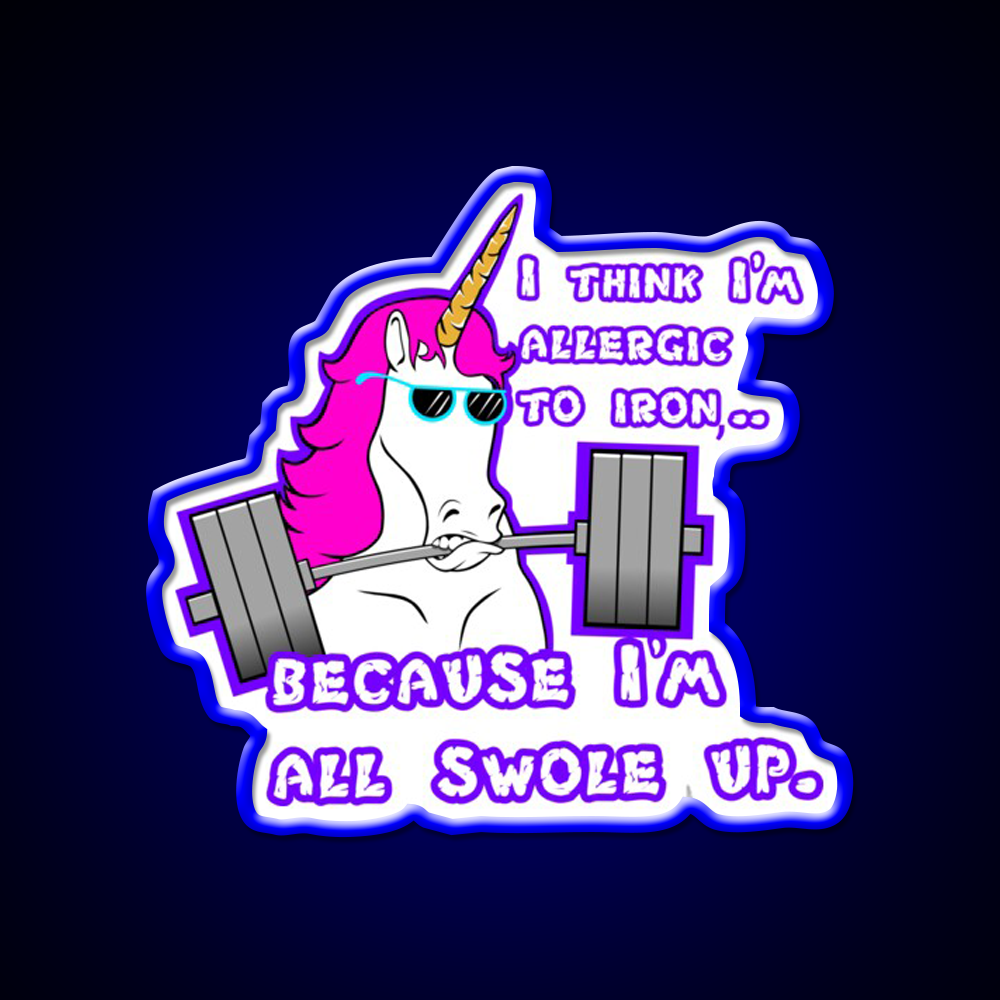 Barbell Unicorn Fitness Funny Gym Fitness Led Neon Sign Rgb Color