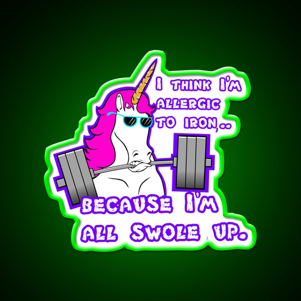 Barbell Unicorn Fitness Funny Gym Fitness Led Neon Sign Rgb Color
