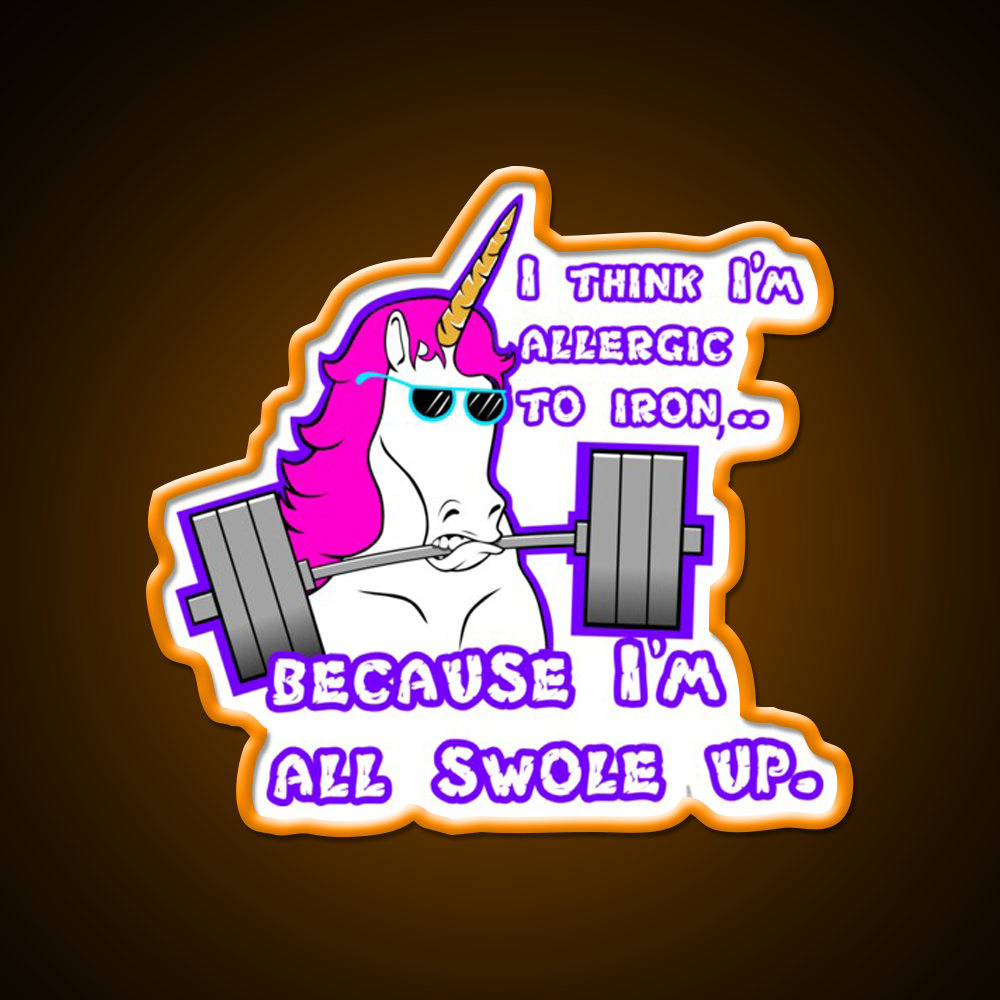 Barbell Unicorn Fitness Funny Gym Fitness Led Neon Sign Rgb Color