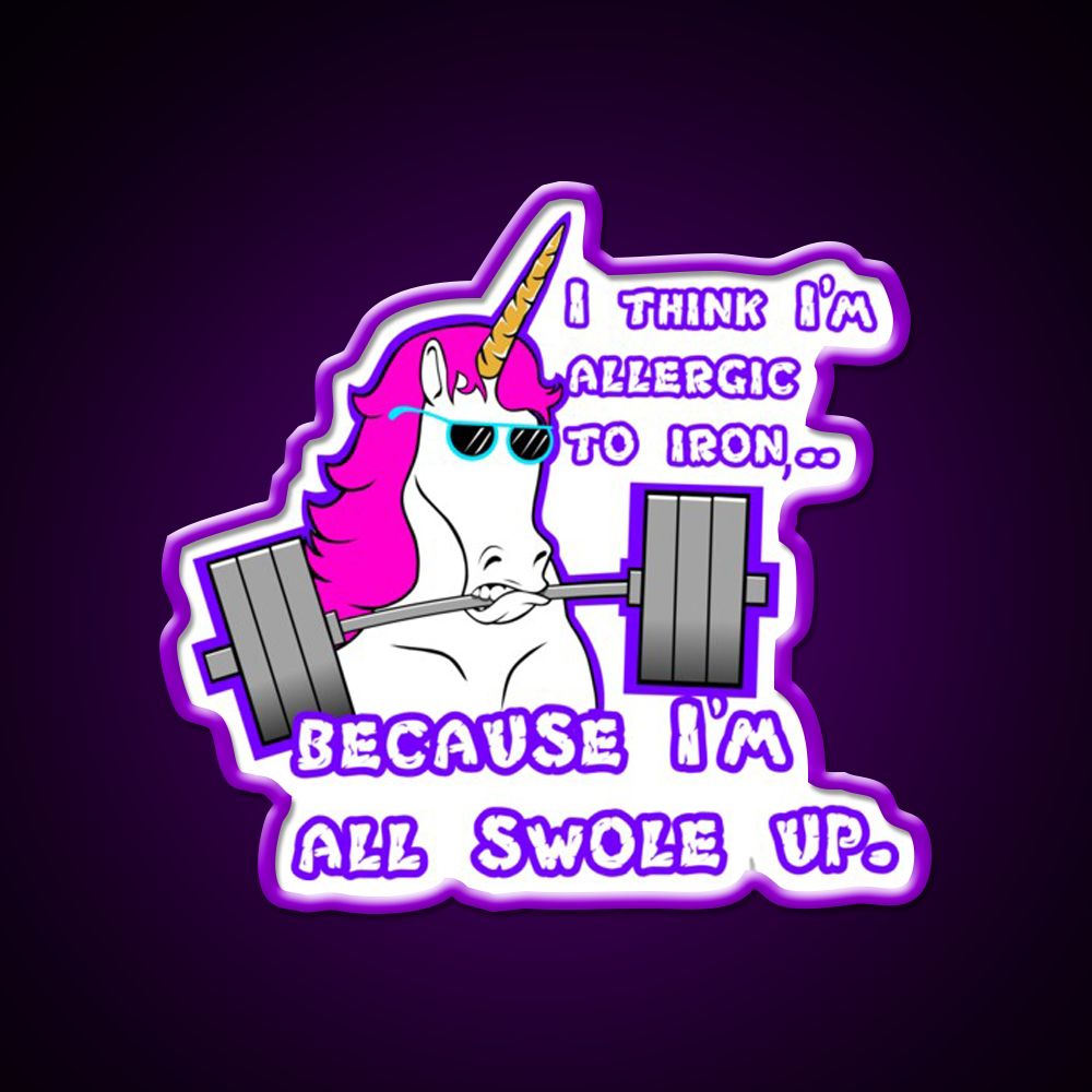 Barbell Unicorn Fitness Funny Gym Fitness Led Neon Sign Rgb Color