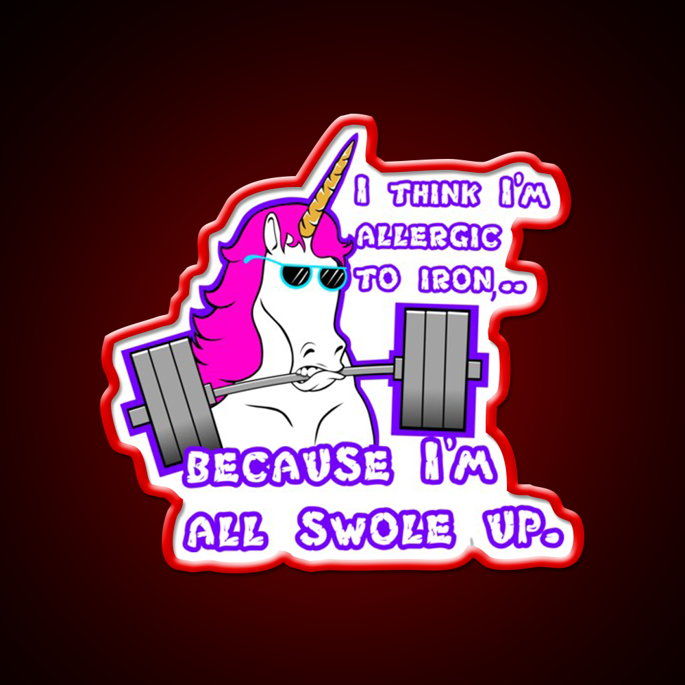 Barbell Unicorn Fitness Funny Gym Fitness Led Neon Sign Rgb Color