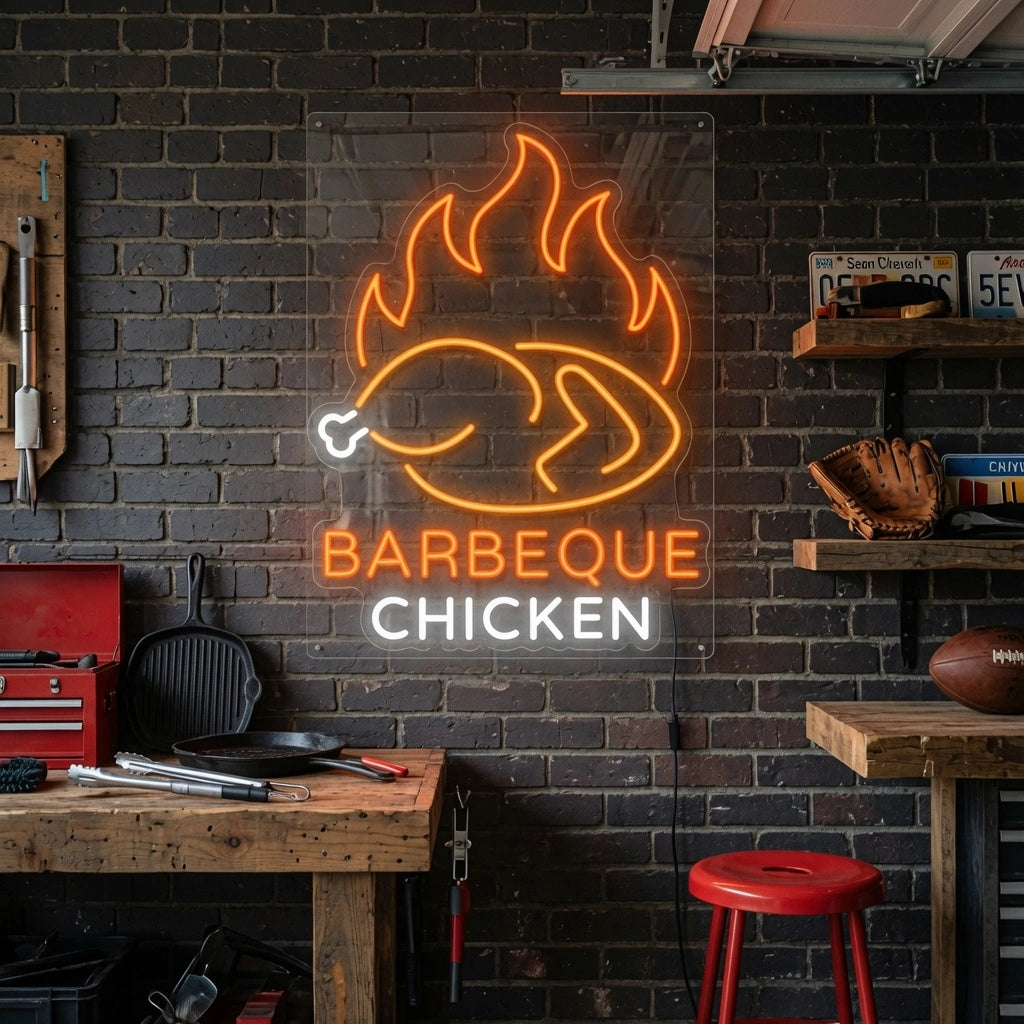 Barbeque Chicken Wall Decor LED Neon Sign - 03 Real Lifestyle Scene