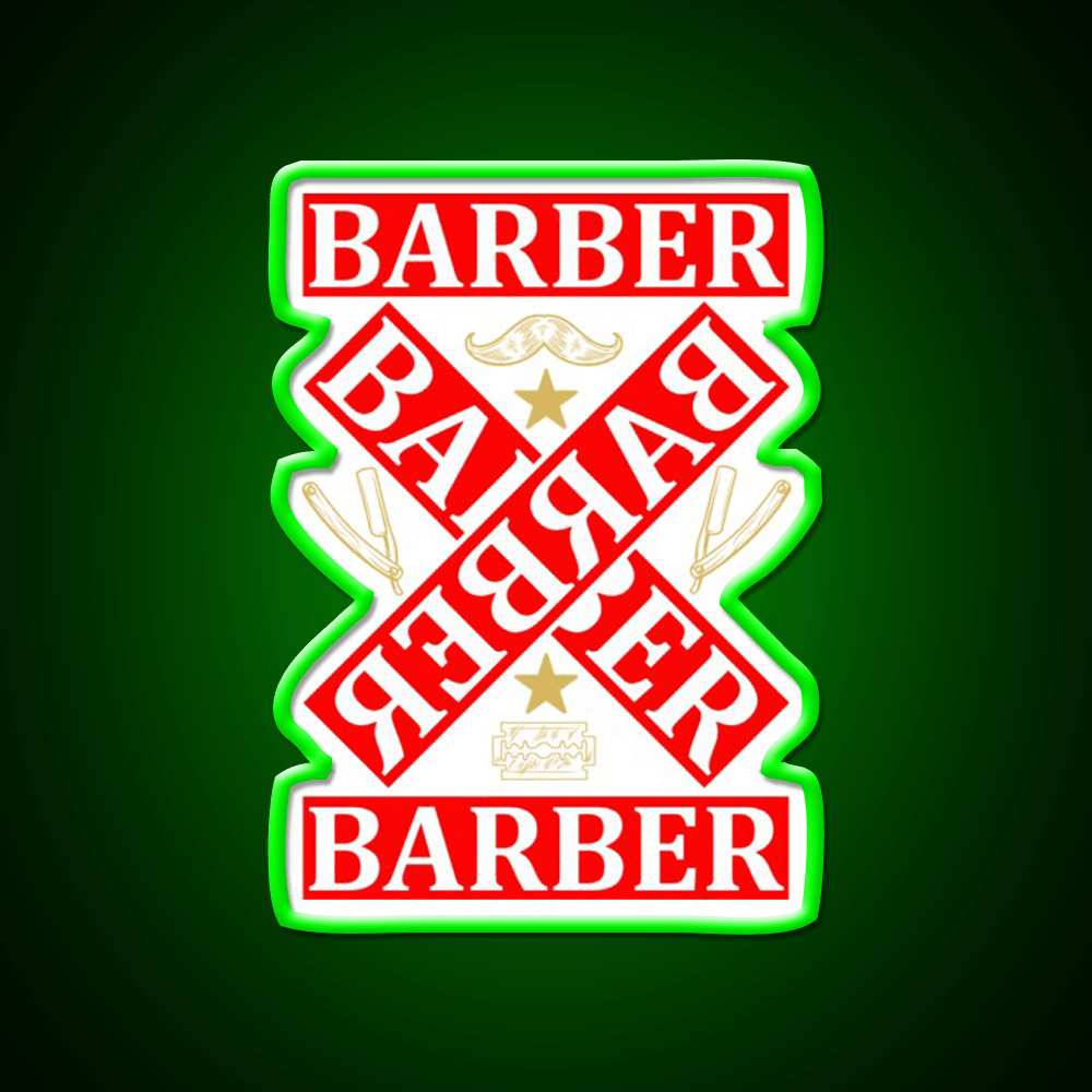 Barber Cross X Barber Shop Haircut Led Neon Sign - Shineneon