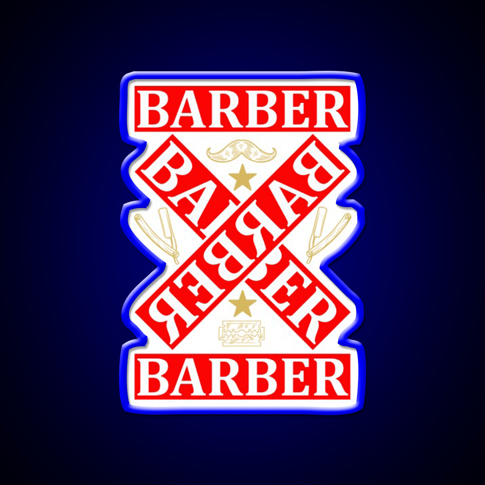 Barber Cross X Barber Shop Haircut Led Neon Sign - Shineneon