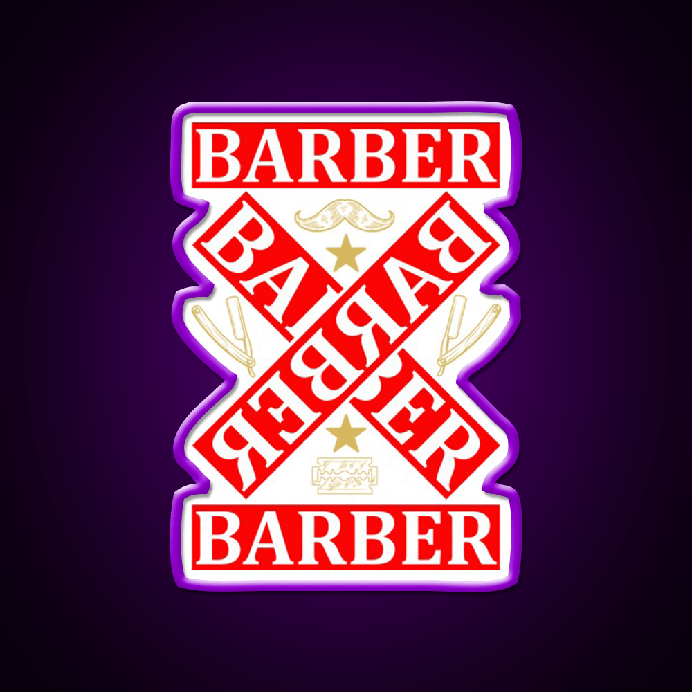 Barber Cross X Barber Shop Haircut Led Neon Sign - Shineneon