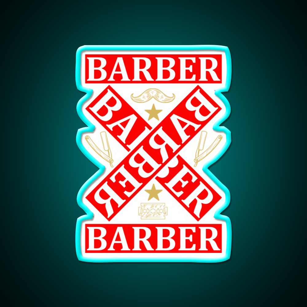 Barber Cross X Barber Shop Haircut Led Neon Sign