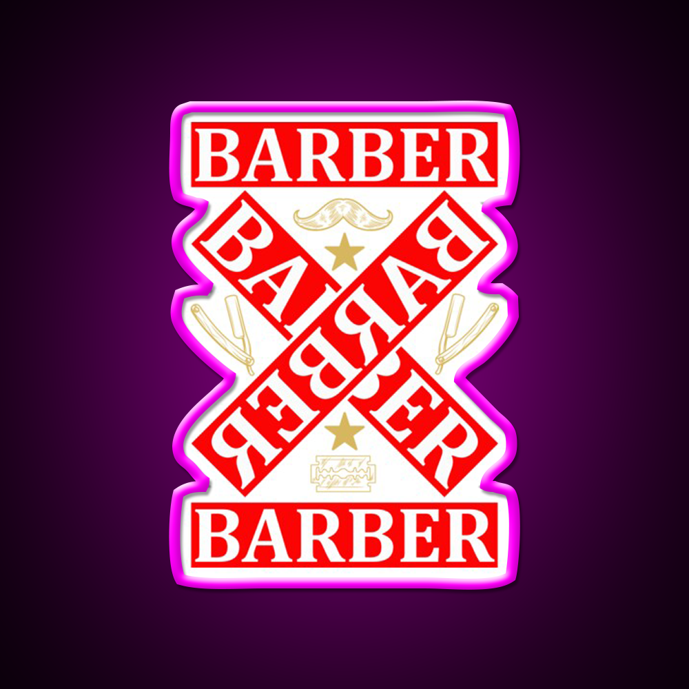 Barber Cross X Barber Shop Haircut Led Neon Sign