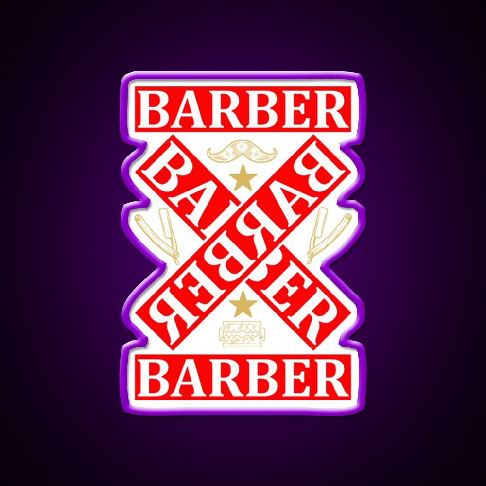 Barber Cross X Barber Shop Haircut Led Neon Sign