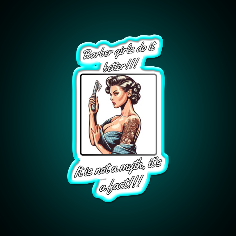 Barber Girl No3 Barber Girls Do It Better Barber Shop Haircut Led Neon Sign