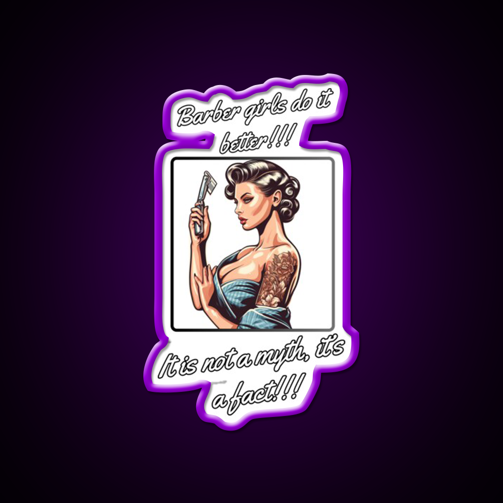 Barber Girl No3 Barber Girls Do It Better Barber Shop Haircut Led Neon Sign - LED neon sign view 9