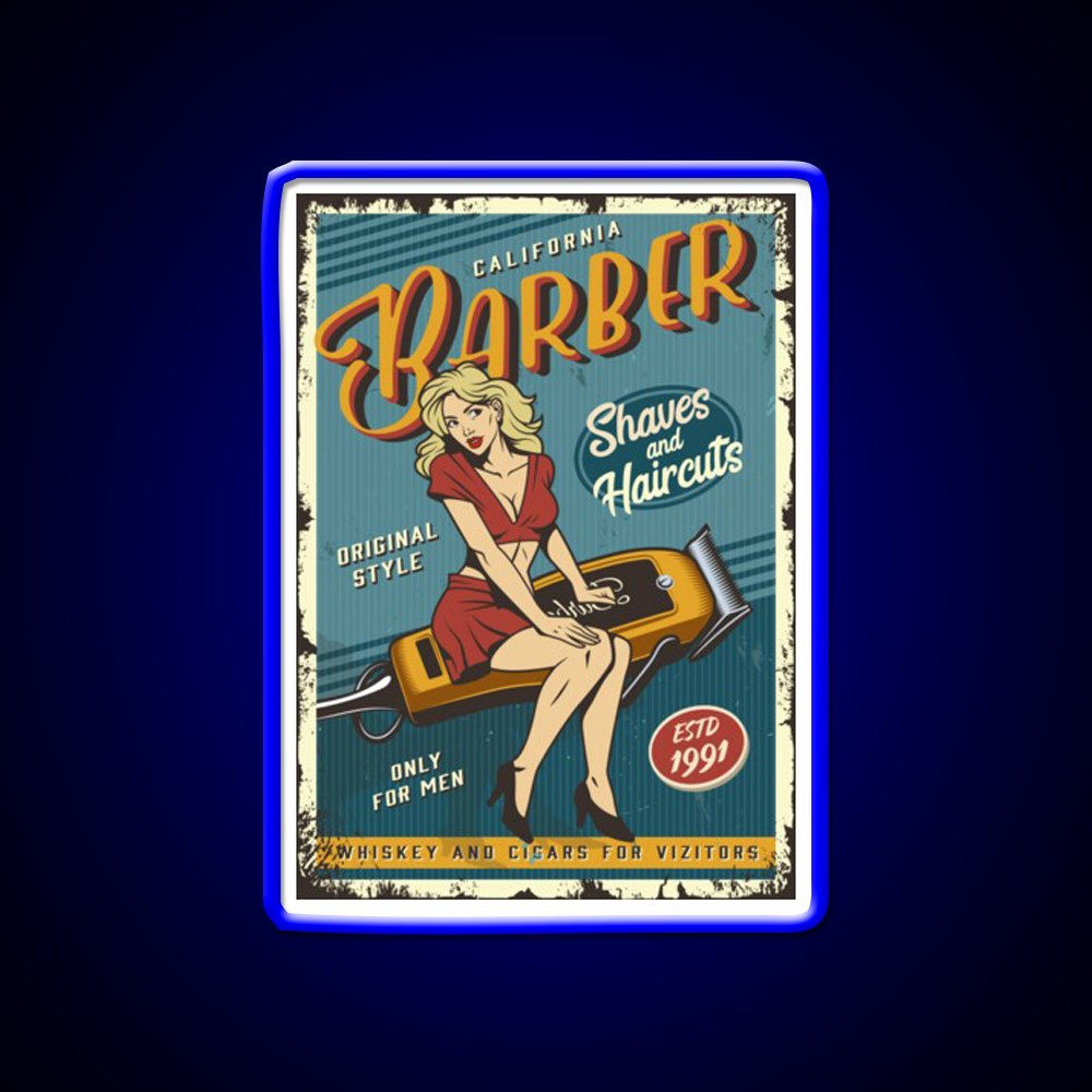 Barber Lady Vintage Poster Barber Shop Haircut Led Neon Sign - LED neon sign view 5