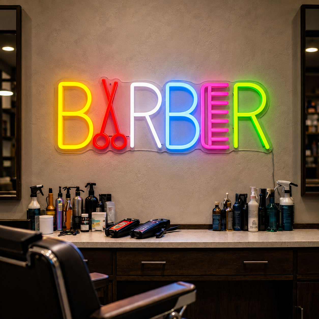Barber LED Neon Sign Bedroom Decor - 01 Original Product Image