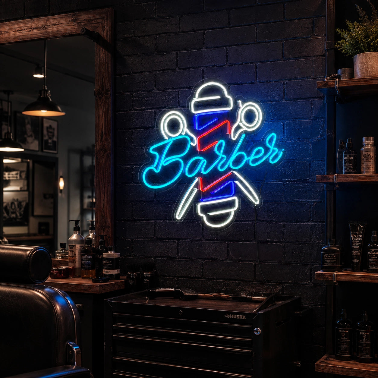 Barber LED Neon Sign Home Wall Art - 03 Real Lifestyle Scene