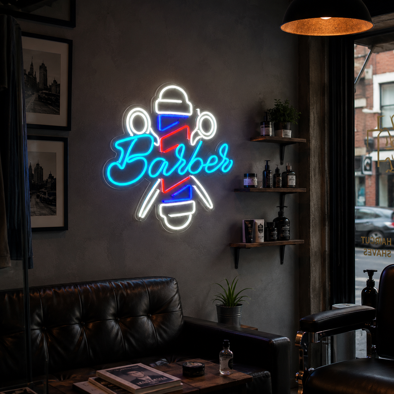 Barber LED Neon Sign Home Wall Art Wall Neon Sign - 03 Real Lifestyle Scene