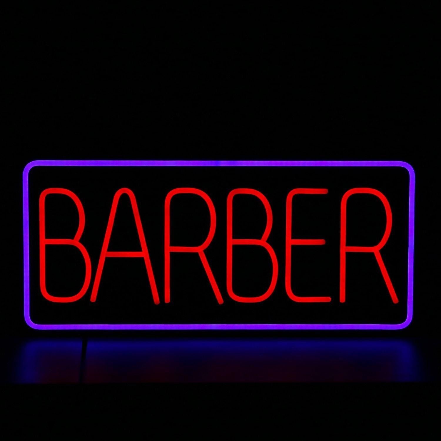 Barber Red Purple Trim Led Neon Sign For Salon Shop Front | Shineneon