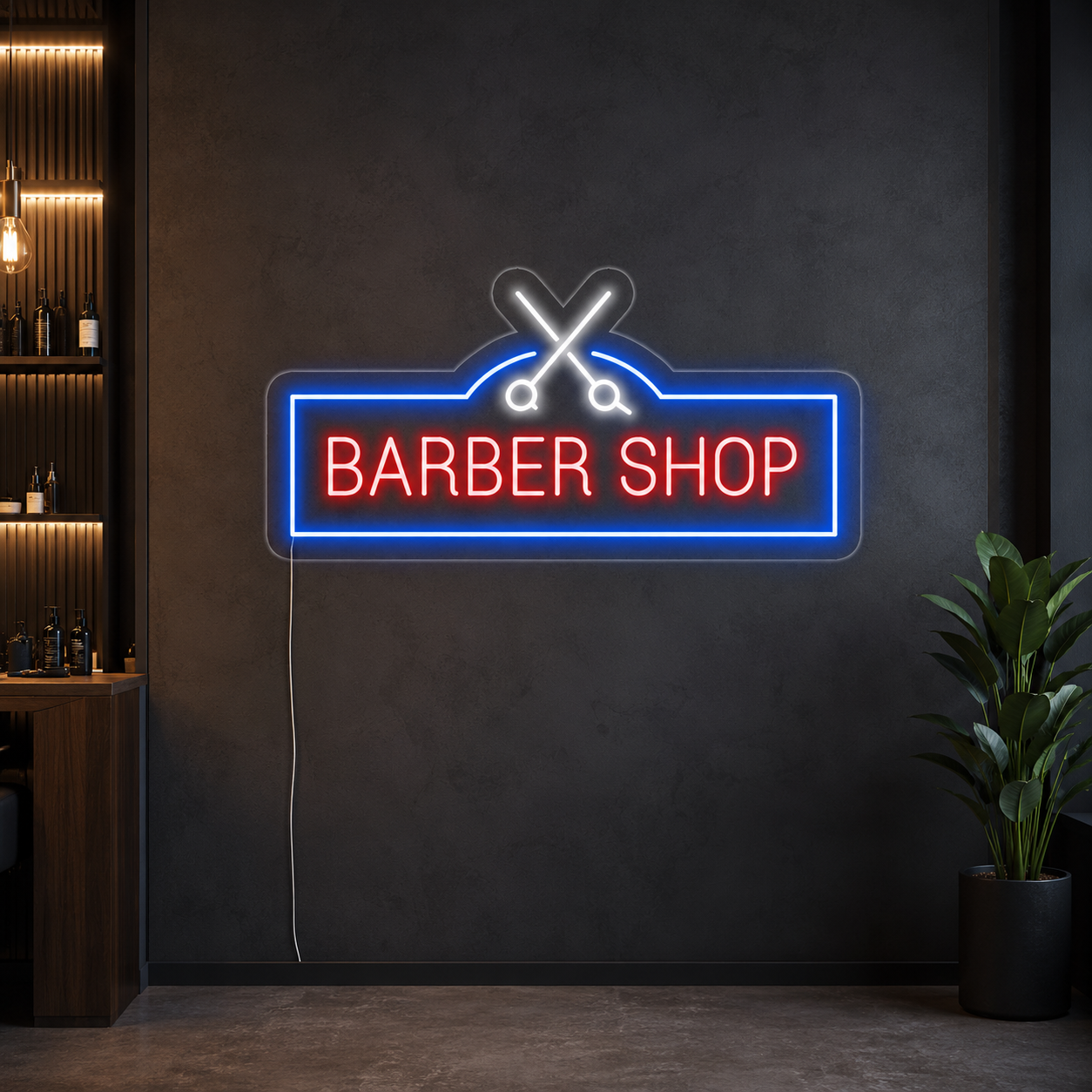 Barber Shop Business Wall Art LED Neon Sign - 01 Original Product Image