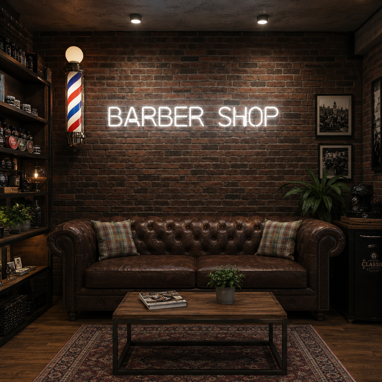 Barber Shop LED Neon Sign Bedroom Decor - 03 Real Lifestyle Scene