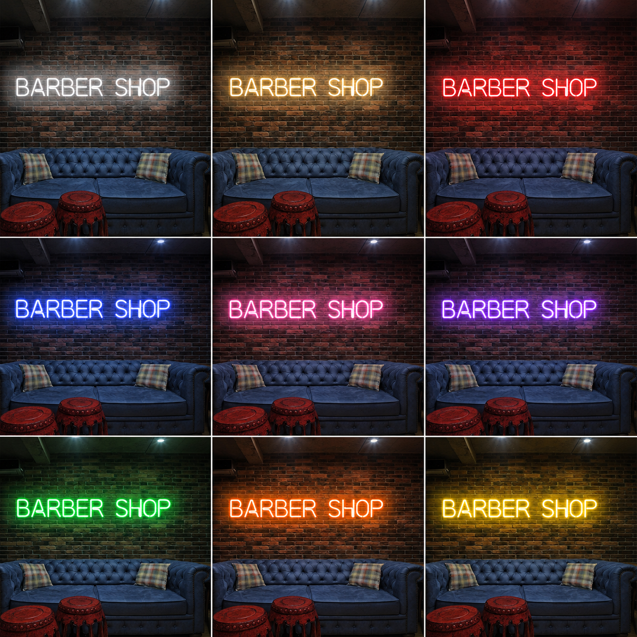 Barber Shop LED Neon Sign Bedroom Decor - 05 Color Grid