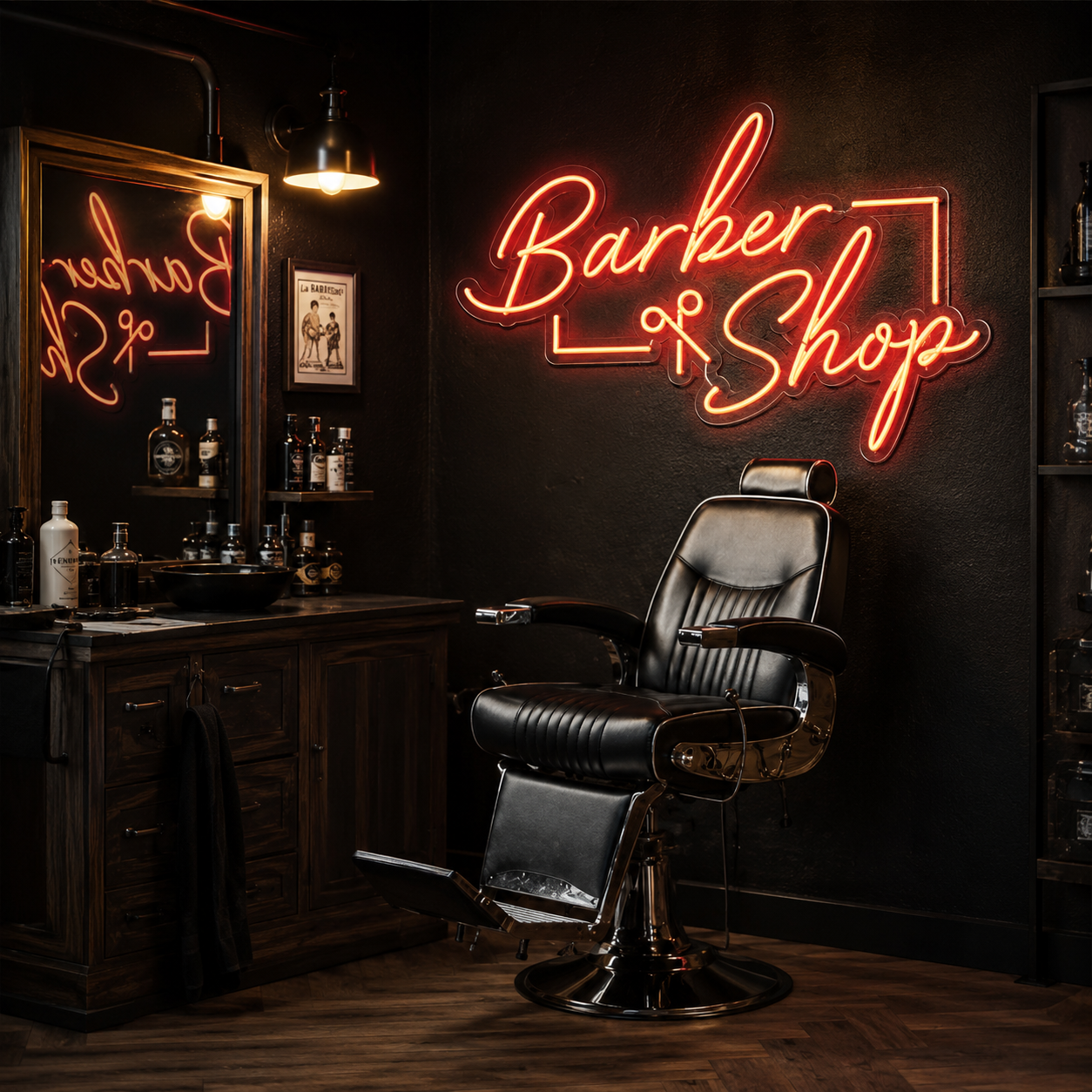 Barber Shop LED Neon Sign Home Art - 03 Real Lifestyle Scene