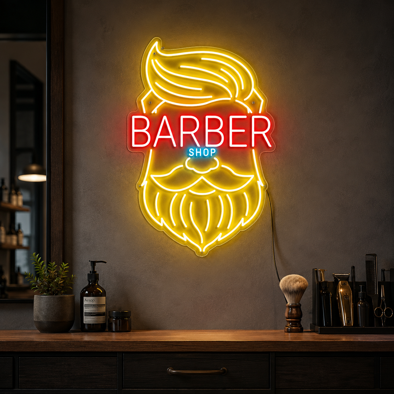 Barber Shop LED Neon Sign Living Room Decor - 01 Original Product Image