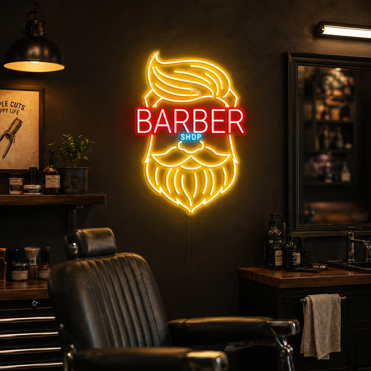 Barber Shop LED Neon Sign Living Room Decor - 02 High-Converting Product Image