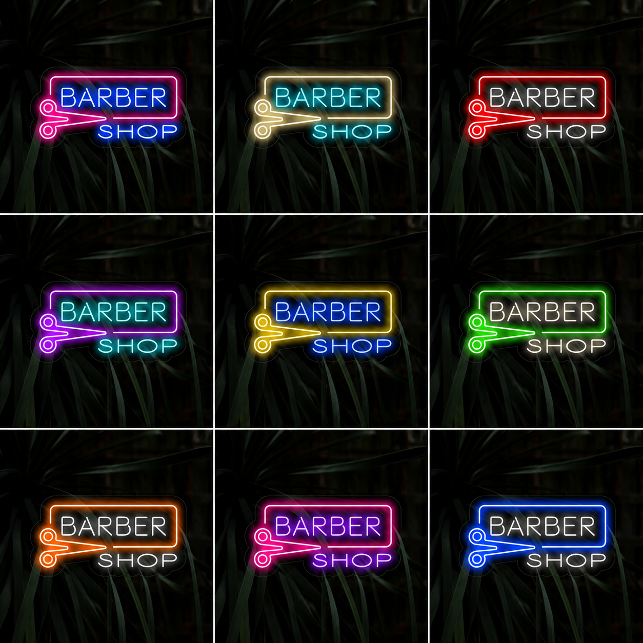 Barber Shop LED Neon Sign Wall Art - 05 Color Grid