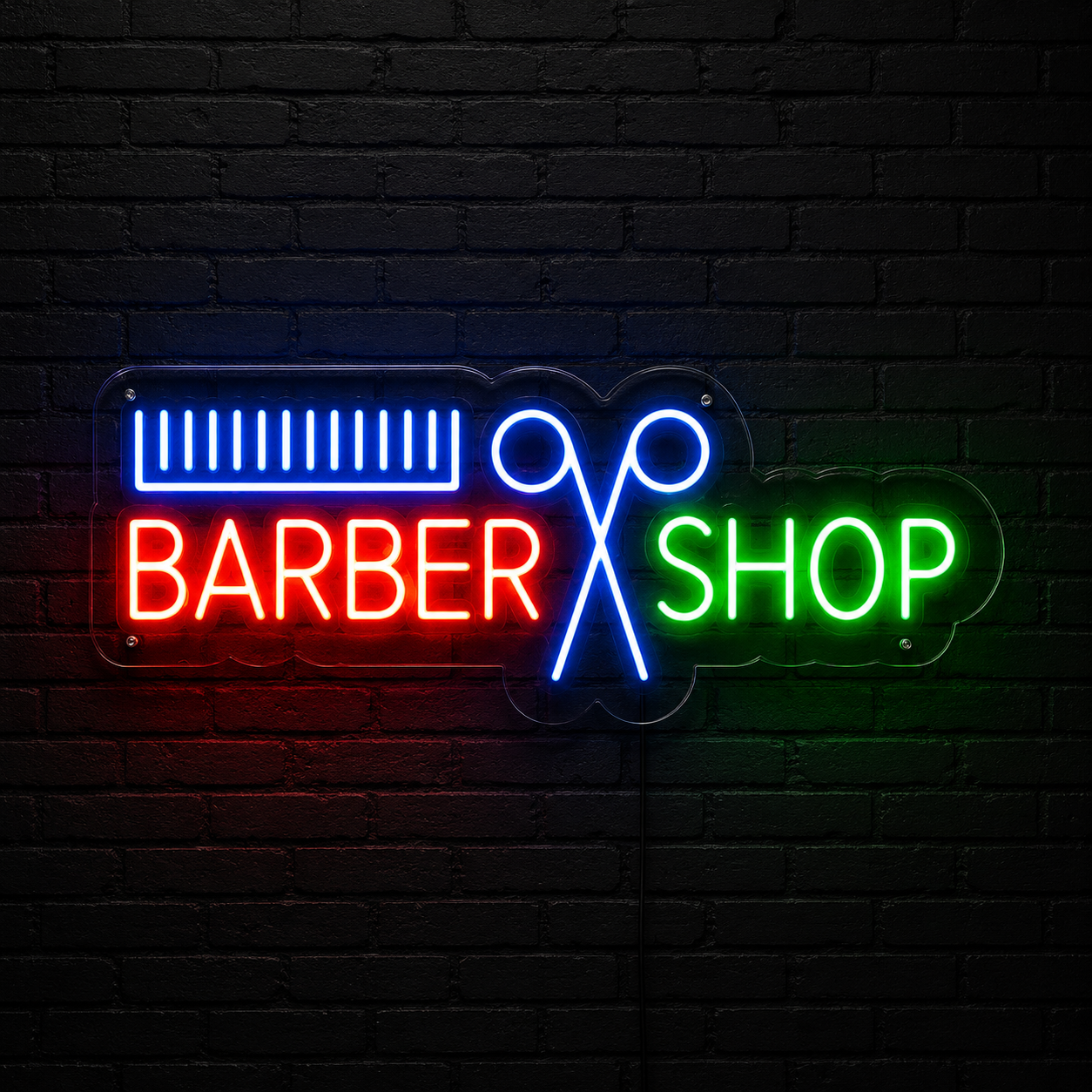 Barber Shop On LED Neon Sign - 01 Original Product Image