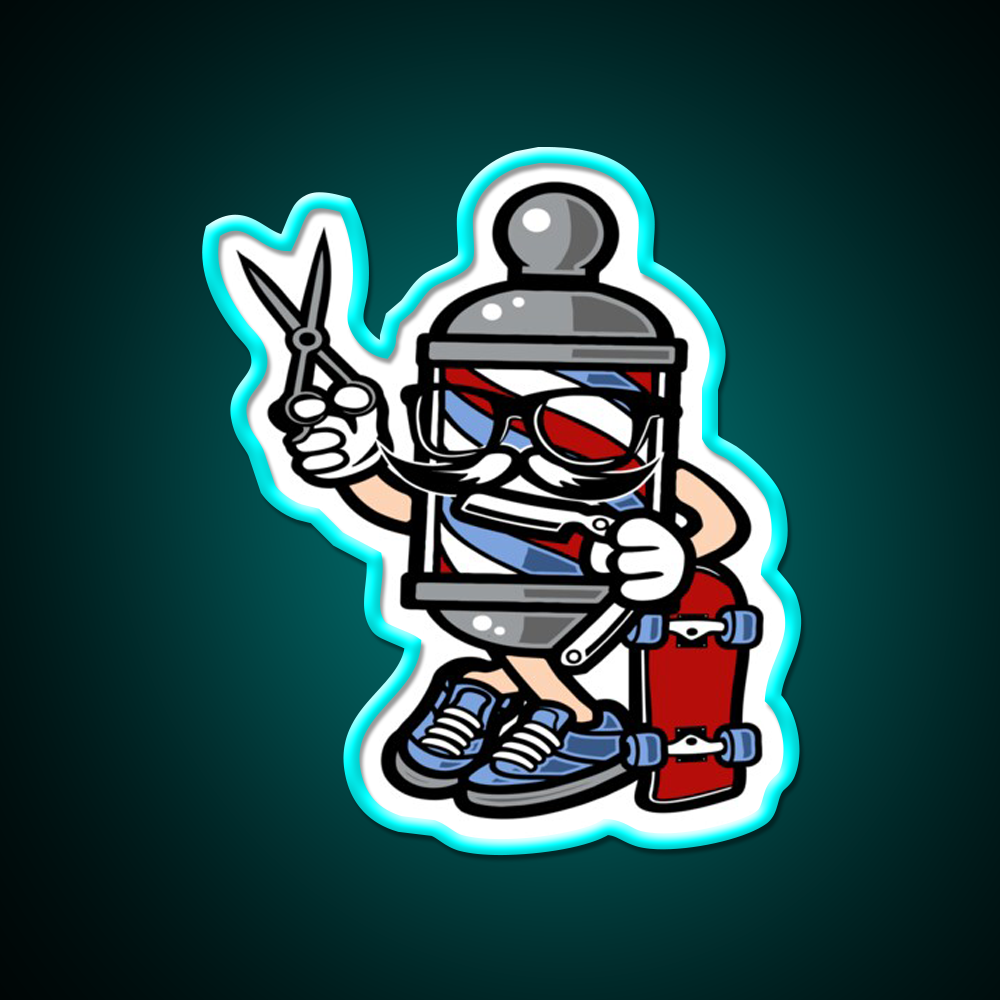 Barber Skater Barber Shop Haircut Led Neon Sign Open Barber Led