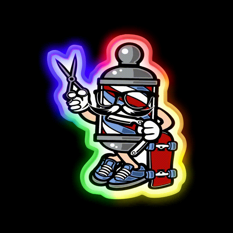 Barber Skater Barber Shop Haircut Led Neon Sign Open Barber Led