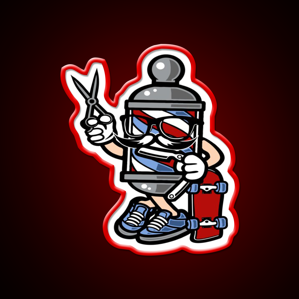 Barber Skater Barber Shop Haircut Led Neon Sign Open Barber Led